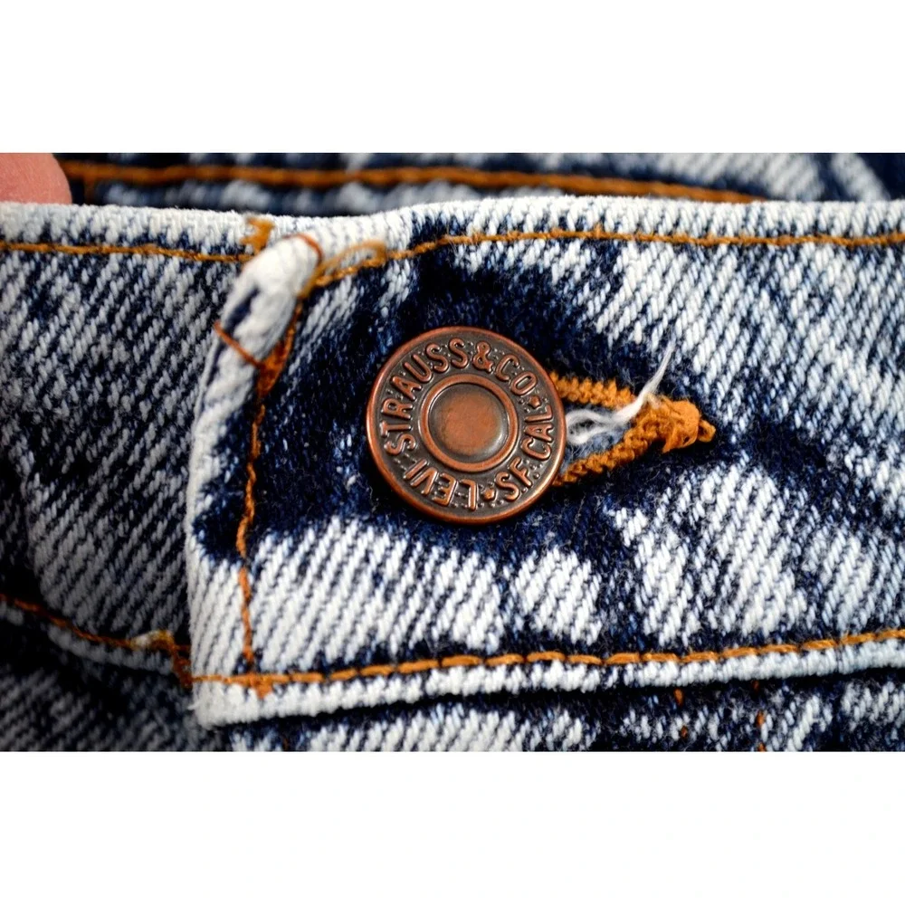 Vintage Levi's 550 1980'S Acid Wash Made In USA Mens 38x32 Cut Off to Inseam 27